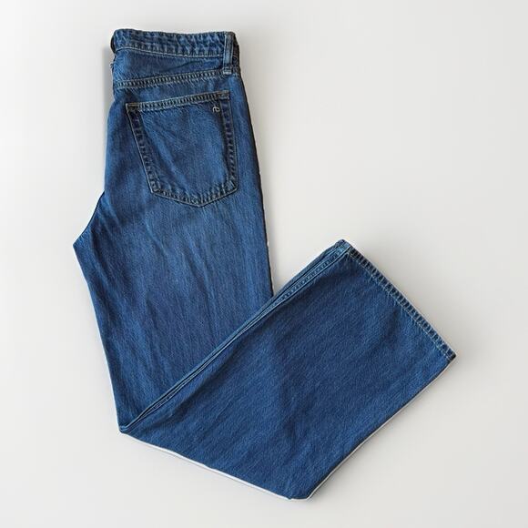 rag & bone Pants - Rag & Bone Lori Mid Rise Wide Leg Jeans Women's 27 Blue Minimalist New York